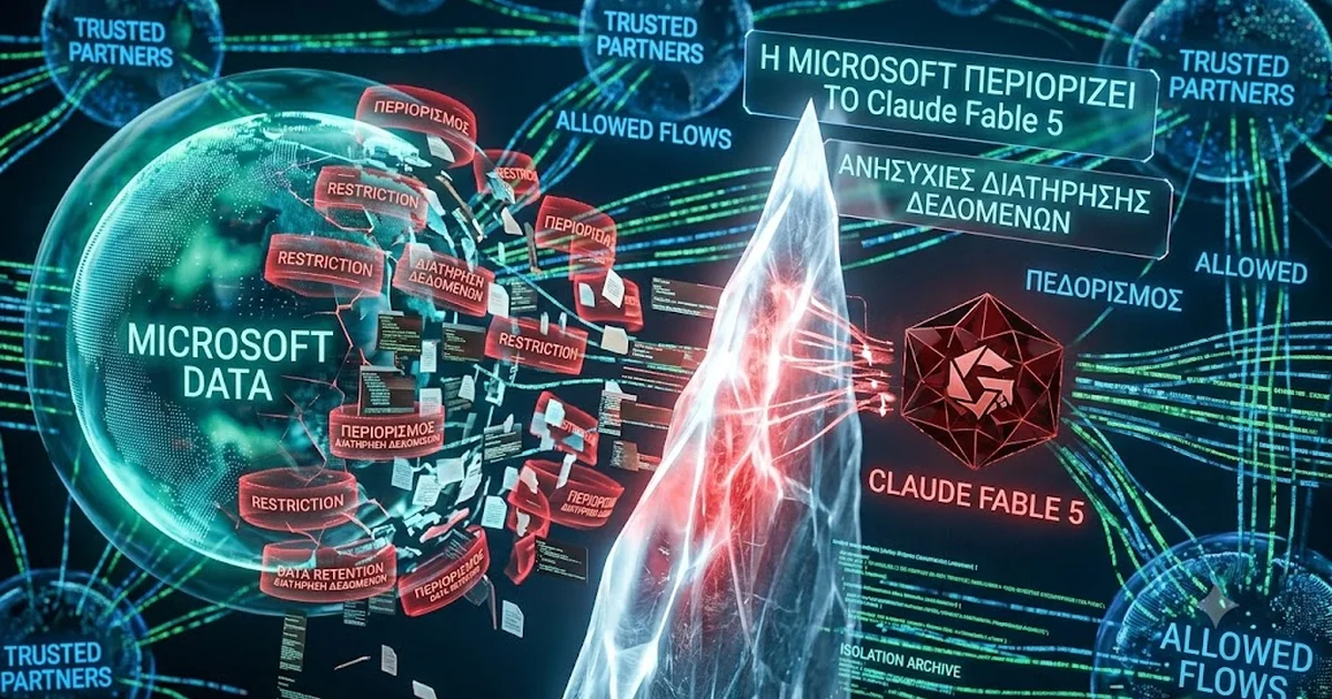 Η Microsoft περιορίζει το Claude Fable 5 για υπαλλήλους λόγω ανησυχιών για την αποθήκευση δεδομένων